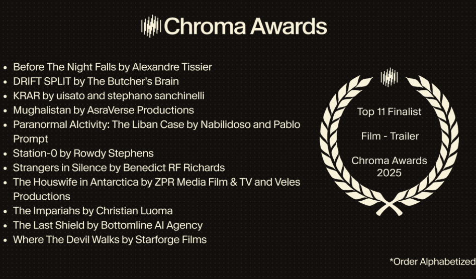 Chroma Awards, Top 11 Finalist, Film Trailer